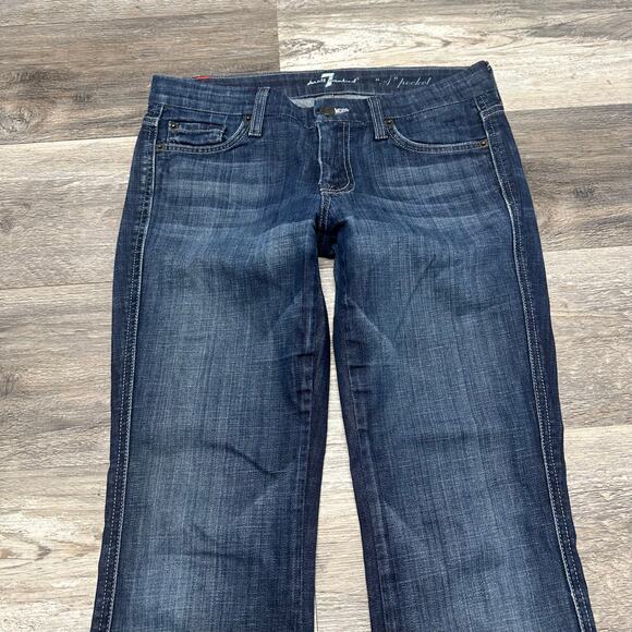 Vintage Y2K 7 For All Mankind Blue Women 27 Rhinestone A Pocket Flared Jeans - Picture 10 of 14